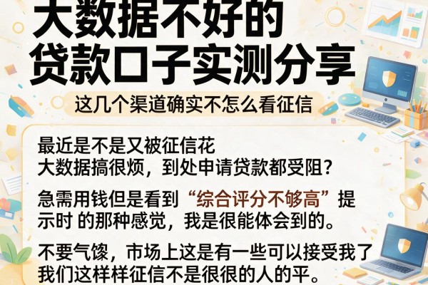 大数据不好的贷款口子实测分享，这几个渠道确实不怎么看征信