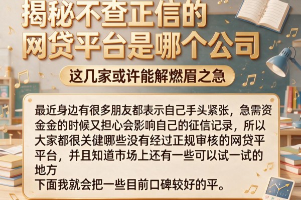 揭秘不查正信的网贷平台是哪个公司，这几家或许能解燃眉之急