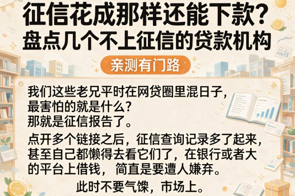 征信花成那样还能下款？盘点几个不上征信的贷款机构，亲测有门路