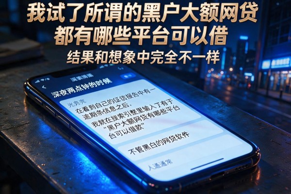 我试了所谓的黑户大额网贷都有哪些平台可以借，结果和想象中完全不一样