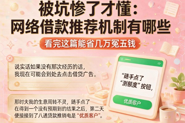 被坑惨了才懂:网络借款推荐机制有哪些,看完这篇能省几万冤枉钱
