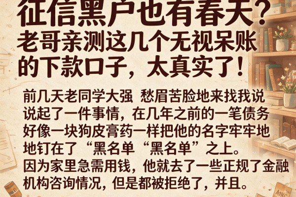 征信黑户也有春天？老哥亲测这几个无视呆账的下款口子，太真实了！
