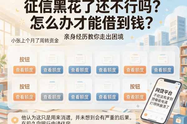 征信黑花了还不行吗?怎么办才能借到钱?亲身经历教你走出困境