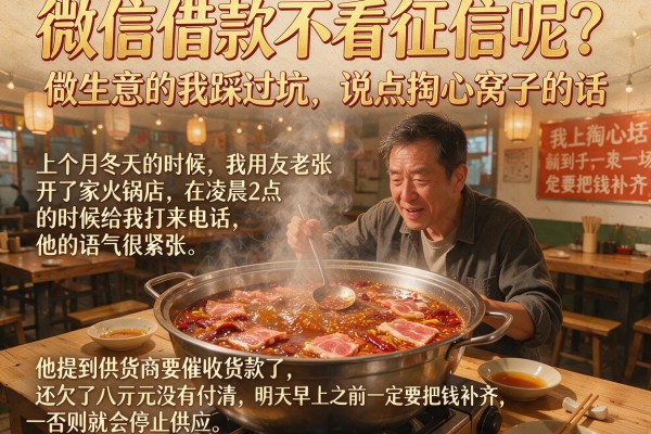 微信借款不看征信呢？做生意的我踩过坑，说点掏心窝子的话