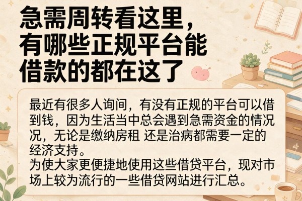 急需周转看这里，有哪些正规平台能借款的都在这了