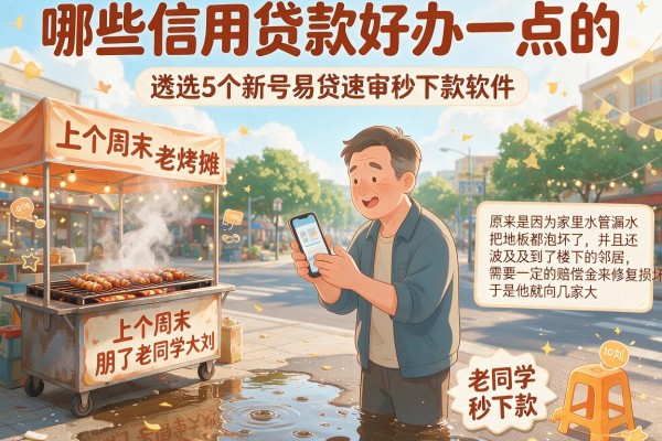 哪些信用贷款好办一点的，遴选5个新号易贷速审秒下款软件