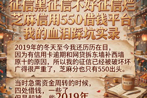 征信黑征信不好征信烂芝麻信用550借钱平台，我的血泪踩坑实录