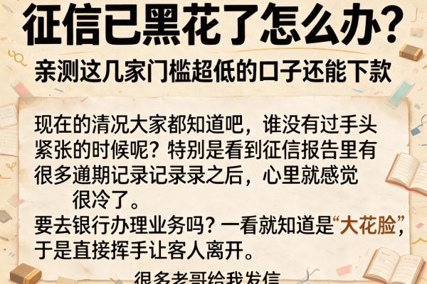 征信已黑花了怎么办？亲测这几家门槛超低的口子还能下款