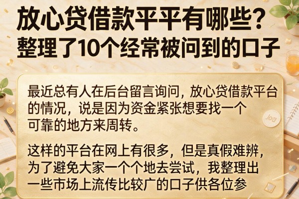 放心贷借款平台有哪些？整理了10个经常被问到的口子