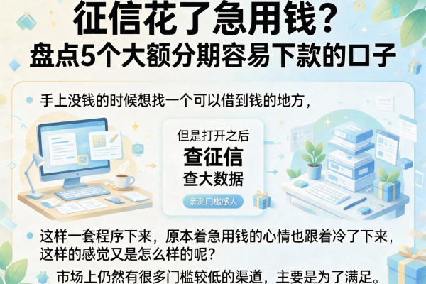 征信花了急用钱?盘点5个大额分期容易下款的口子,亲测门槛感人