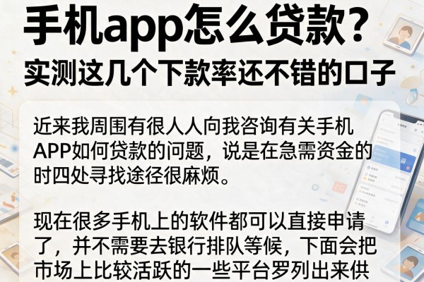 手机app怎么贷款？实测这几个下款率还不错的口子