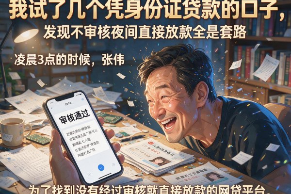 我试了几个凭身份证贷款的口子，发现不审核夜间直接放款全是套路