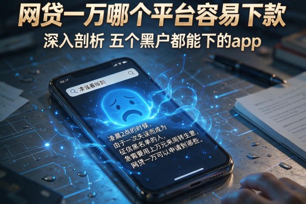 网贷一万哪个平台容易下款，深入剖析五个黑户都能下的app