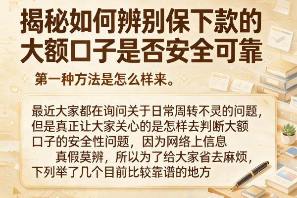 揭秘如何辨别保下款的大额口子是否安全可靠，这几款下款快