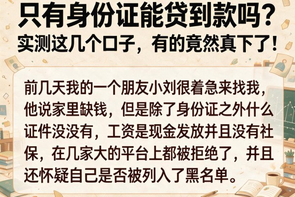 只有身份证能贷到款吗？实测这几个口子，有的竟然真下了！