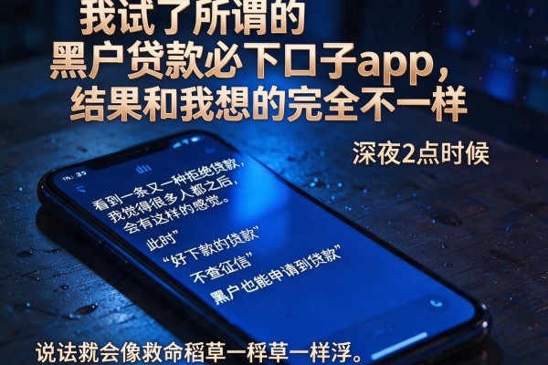 我试了所谓的黑户贷款必下口子app，结果和我想的完全不一样