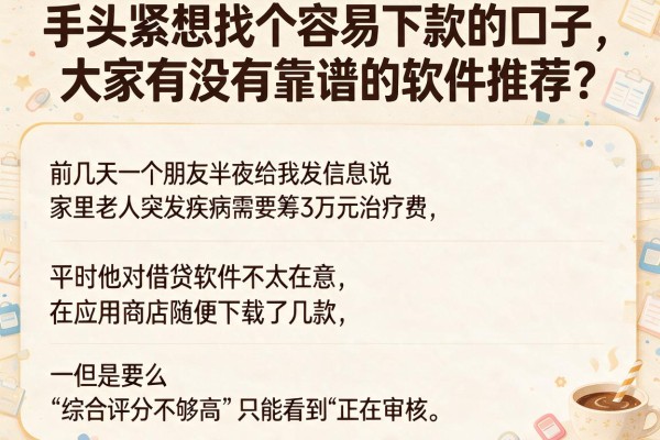 手头紧想找个容易下款的口子，大家有没有靠谱的软件推荐？