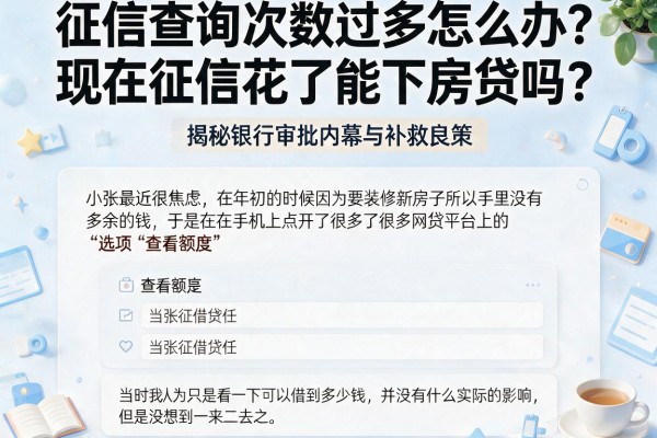 征信查询次数过多怎么办？现在征信花了能下房贷吗？揭秘银行审批内幕与补救良策