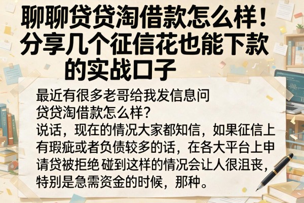 聊聊贷贷淘借款怎么样：分享几个征信花也能下款的实战口子