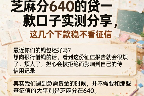 芝麻分640的贷款口子实测分享,这几个下款稳不看征信