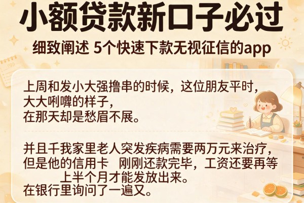 小额贷款新口子必过，细致阐述5个快速下款无视征信的app
