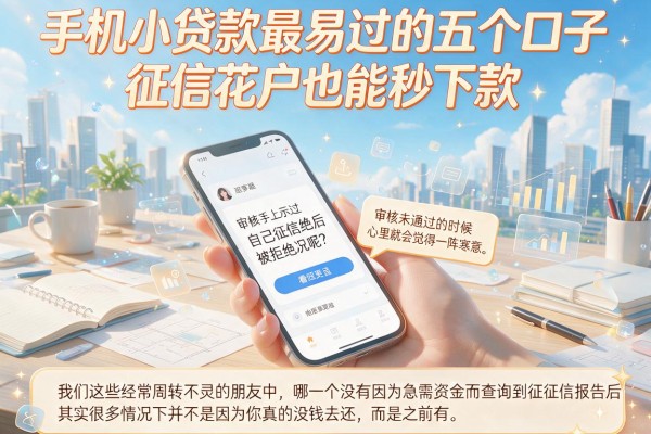 手机小贷款最易过的五个口子，征信花户也能秒下款