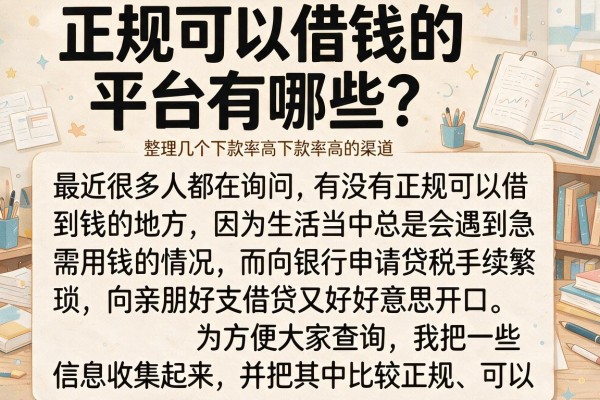 正规可以借钱的平台有哪些？整理几个下款率高的渠道