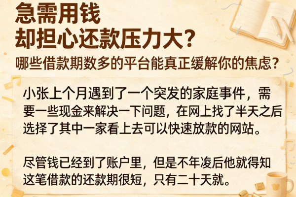 急需用钱却担心还款压力大？哪些借款期数多的平台能真正缓解你的焦虑？