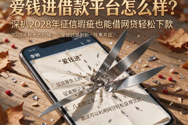 爱钱进借款平台怎么样？深扒2028年征信瑕疵也能借网贷轻松下款的app