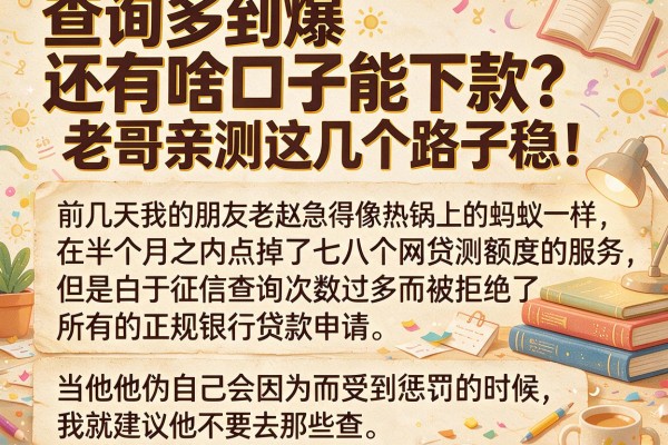 查询多到爆还有啥口子能下款？老哥亲测这几个路子稳！