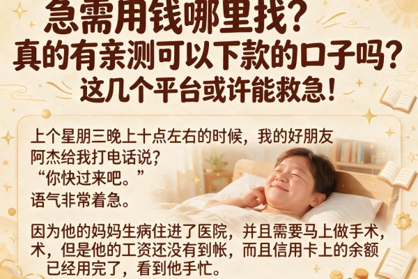 急需用钱哪里找?真的有亲测可以下款的口子吗?这几个平台或许能救急!