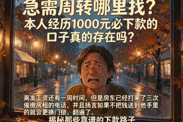 急需周转哪里找？本人经历1000元必下款的口子真的存在吗？揭秘那些靠谱的下款路子