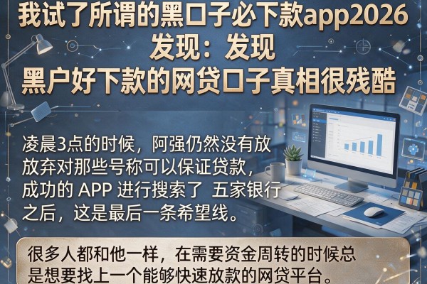 我试了所谓的黑口子必下款app2026,发现黑户好下款的网贷口子真相很残酷