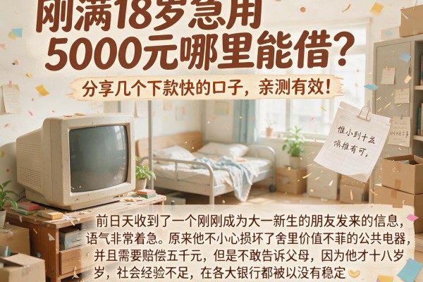 刚满18岁急用5000元哪里能借?分享几个下款快的口子,亲测有效!