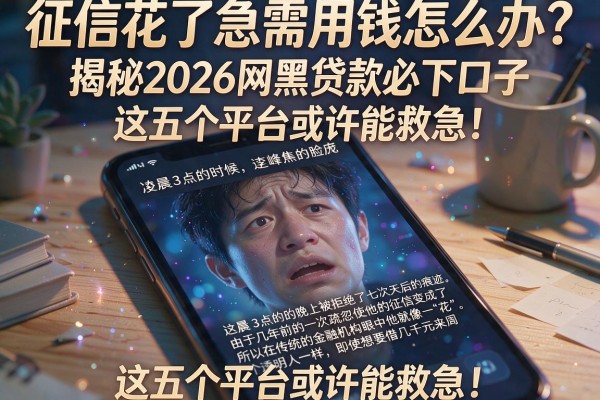 征信花了急需用钱怎么办?揭秘2026网黑贷款必下口子,这五个平台或许能救急!