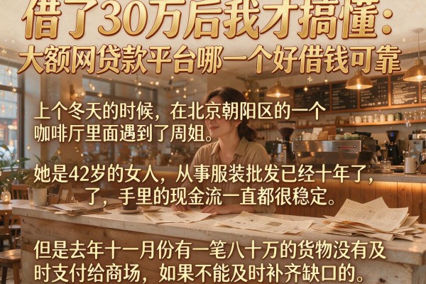 借了30万后我才搞懂:大额网贷款平台哪一个好借钱可靠