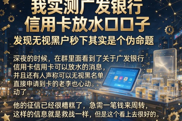 我实测广发银行信用卡放水口子，发现无视黑户秒下其实是个伪命题