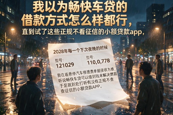 我以为畅快车贷的借款方式怎么样都行，直到试了这些正规不看征信的小额贷款app，才发现额度只有几千块