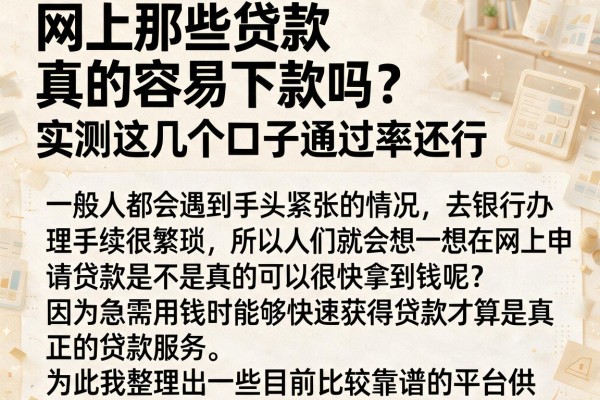 网上那些贷款真的容易下款吗?实测这几个口子通过率还行
