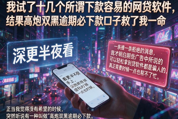 我试了十几个所谓下款容易的网贷软件，结果高炮双黑逾期必下款口子救了我一命