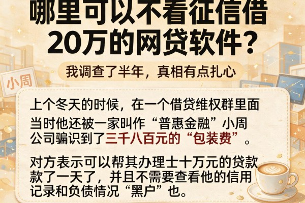 哪里可以不看征信借20万的网贷软件？我调查了半年，真相有点扎心