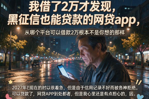 我借了2万才发现黑征信也能贷款的网贷app，从哪个平台可以借款2万根本不是你想的那样