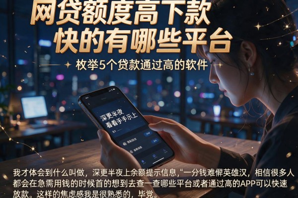 网贷额度高下款快的有哪些平台，枚举5个贷款通过高的软件