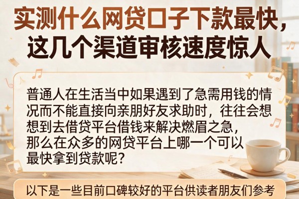 实测什么网贷口子下款最快，这几个渠道审核速度惊人