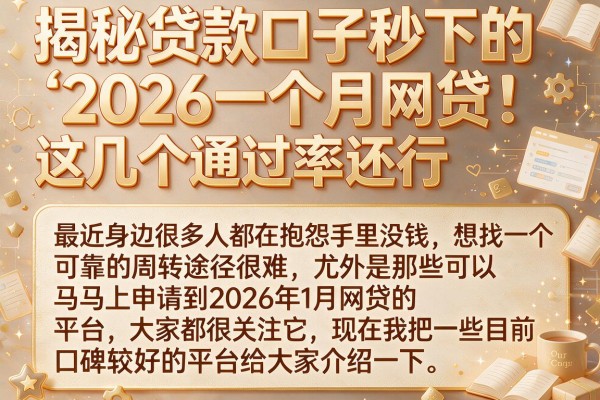 揭秘贷款口子秒下的2026一个月网贷，这几个通过率还行