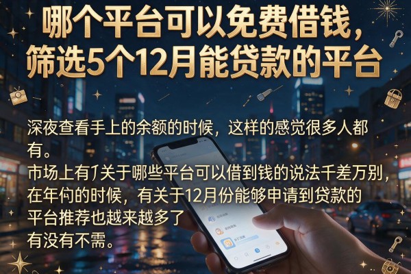 哪个平台可以免费借钱,筛选5个12月能贷款的平台