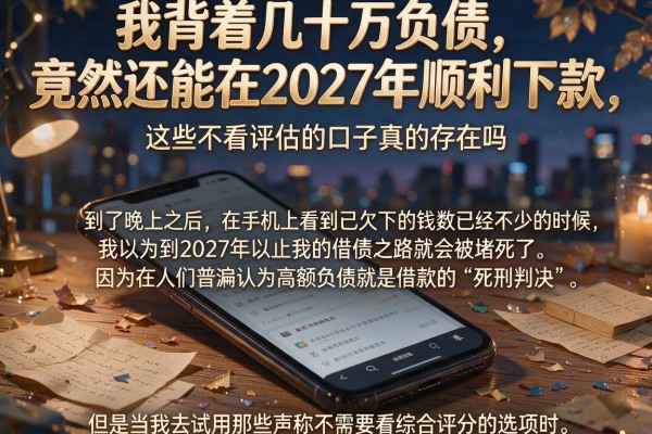 我背着几十万负债，竟然还能在2027年顺利下款，这些不看评估的口子真的存在吗