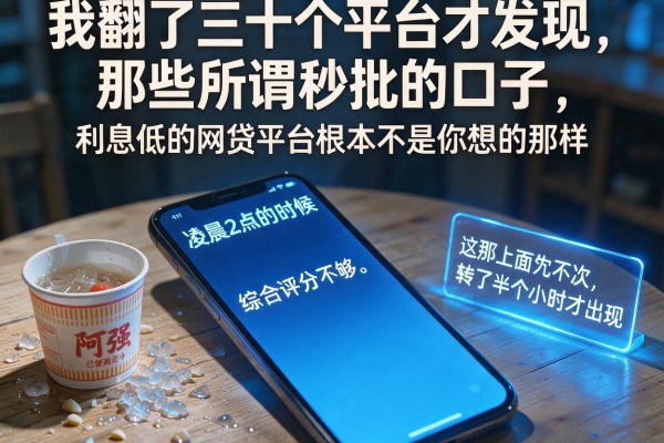 我翻了三十个平台才发现，那些所谓秒批的口子，利息低的网贷平台根本不是你想的那样