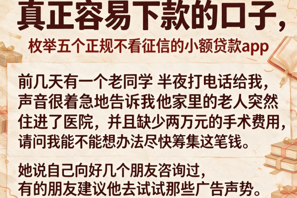 真正容易下款的口子，枚举五个正规不看征信的小额贷款app