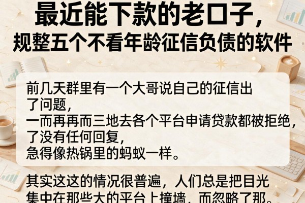 最近能下款的老口子，规整五个不看年龄征信负债的软件
